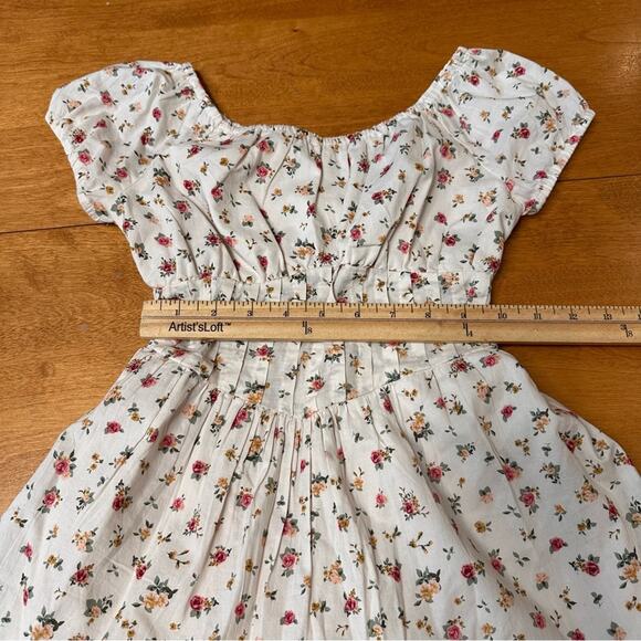 Children’s Place Girls Floral Print Dress Sz 7/8 Coquette Milkmaid Fall Prairie - Picture 6 of 9